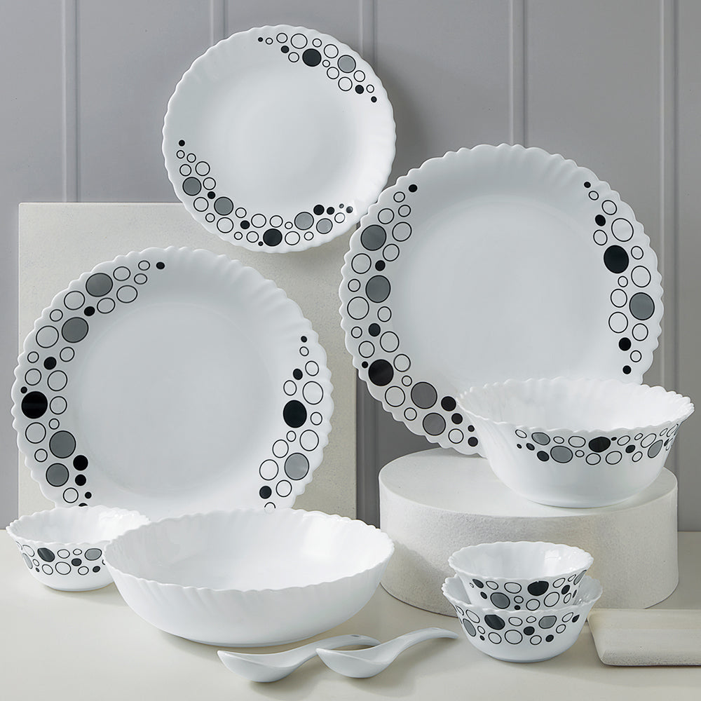 Larah by Borosil, Luna Dinner Set 35 pc Set: Serves 6 (Option 3)