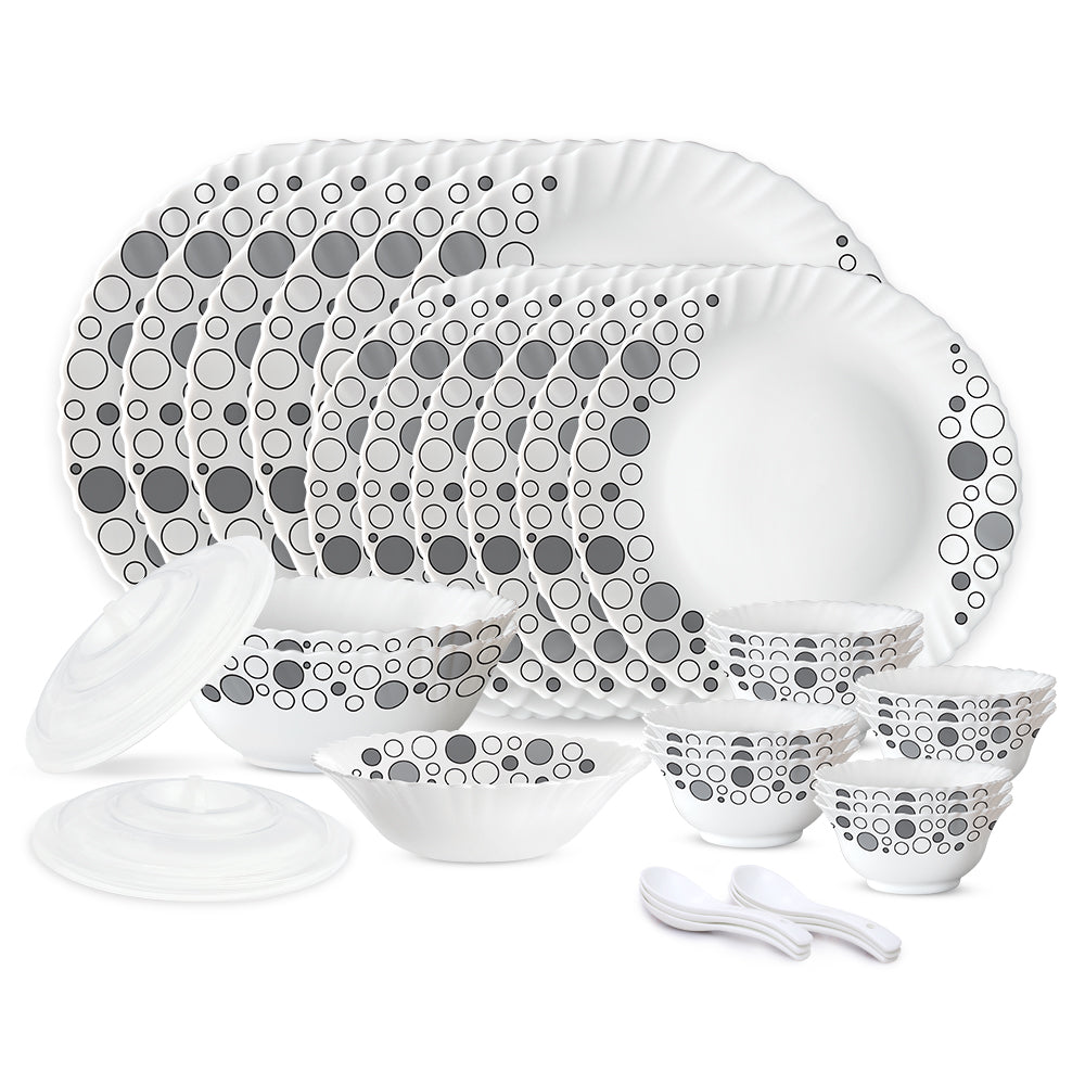 Larah by Borosil, Luna Dinner Set 35 pc Set: Serves 6 (Option 3)