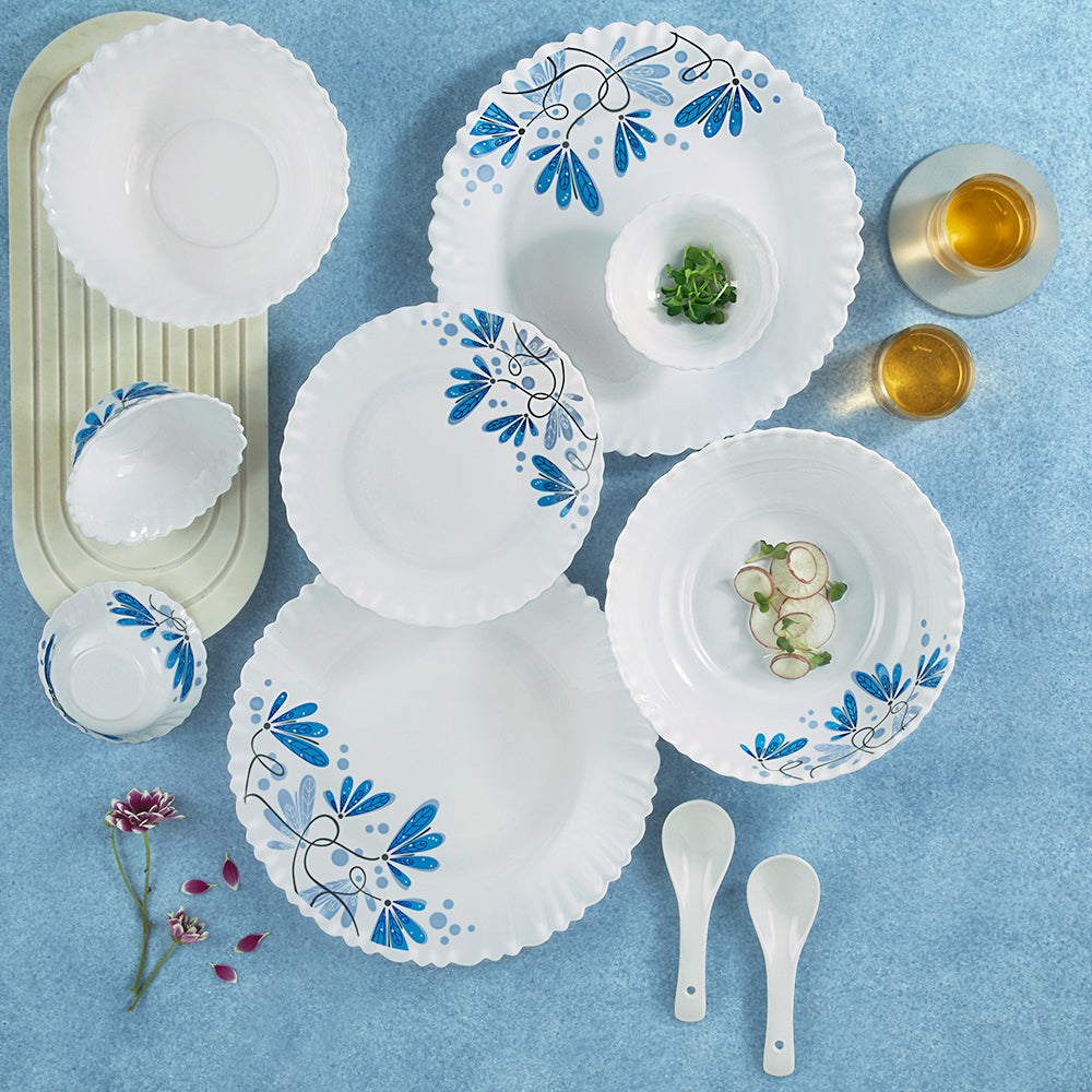 Larah by Borosil Twilight 35 pc Dinner Set 35 pc Set: Serves 6