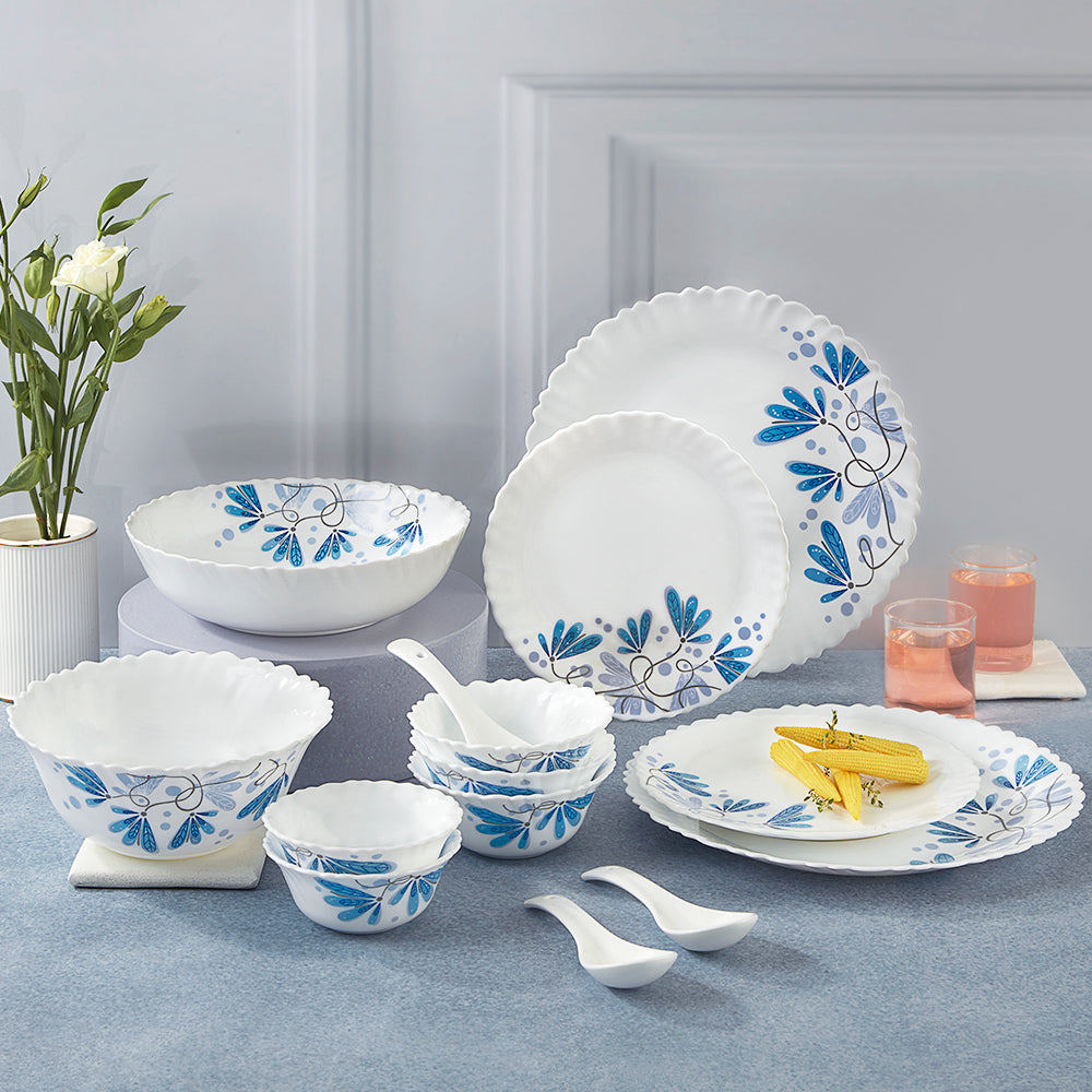 Larah by Borosil Twilight 35 pc Dinner Set 35 pc Set: Serves 6