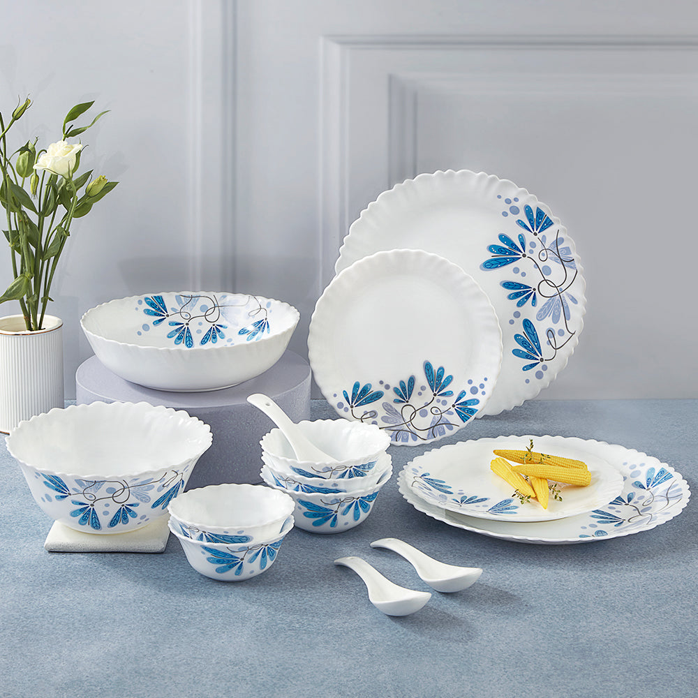 Larah by Borosil Twilight 35 pc Dinner Set 35 pc Set: Serves 6