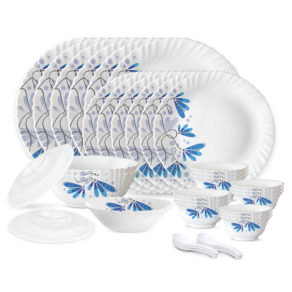 Larah by Borosil Twilight 35 pc Dinner Set 35 pc Set: Serves 6