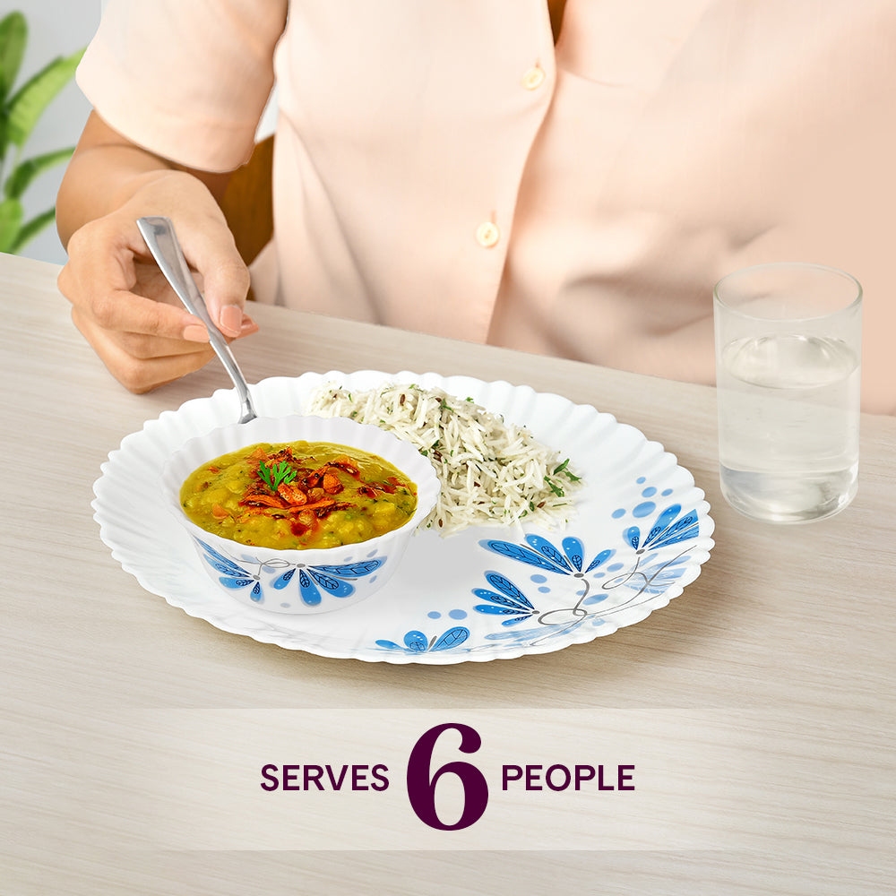 Larah by Borosil Twilight 35 pc Dinner Set 35 pc Set: Serves 6