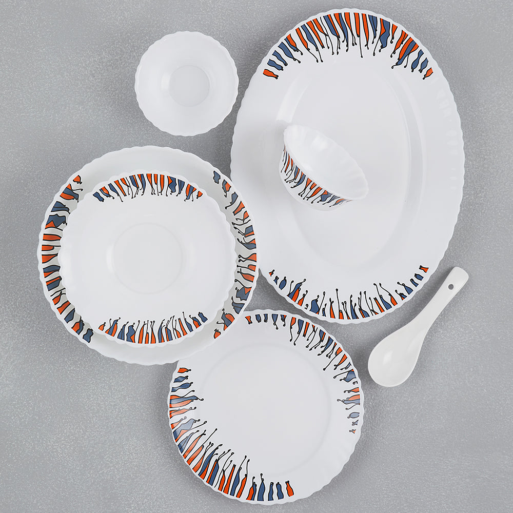 Larah by Borosil, Florentine Dinner Set 37 pc Set: Serves 6