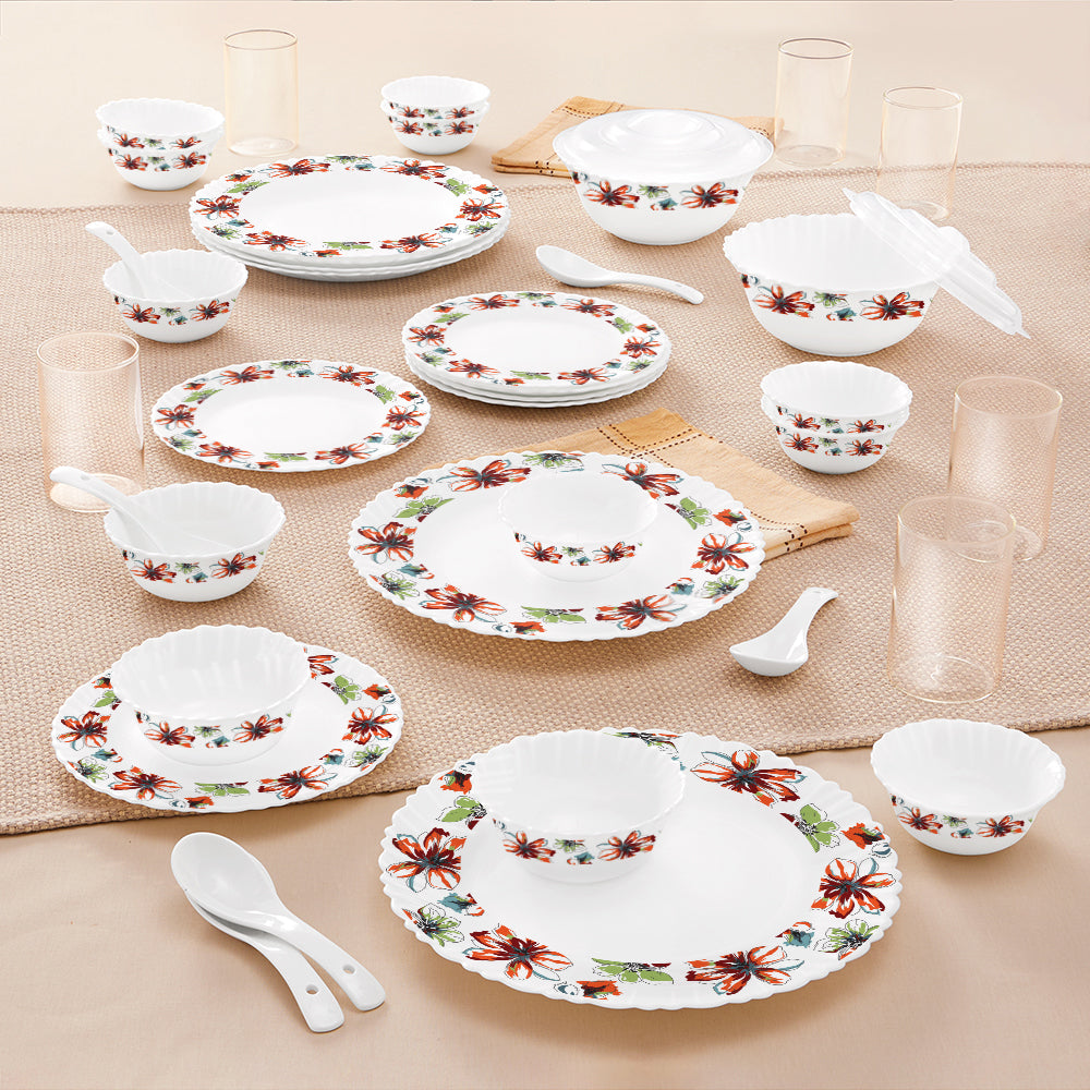 Larah by Borosil Bali 40 pc Dinner Set 40 pc Set: Serves 6