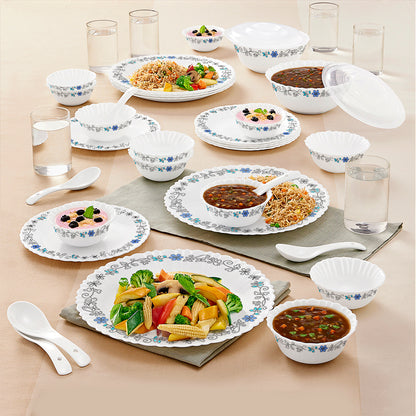 Larah by Borosil Blue Iris 40 pc Dinner Set 40 pc Set: Serves 6