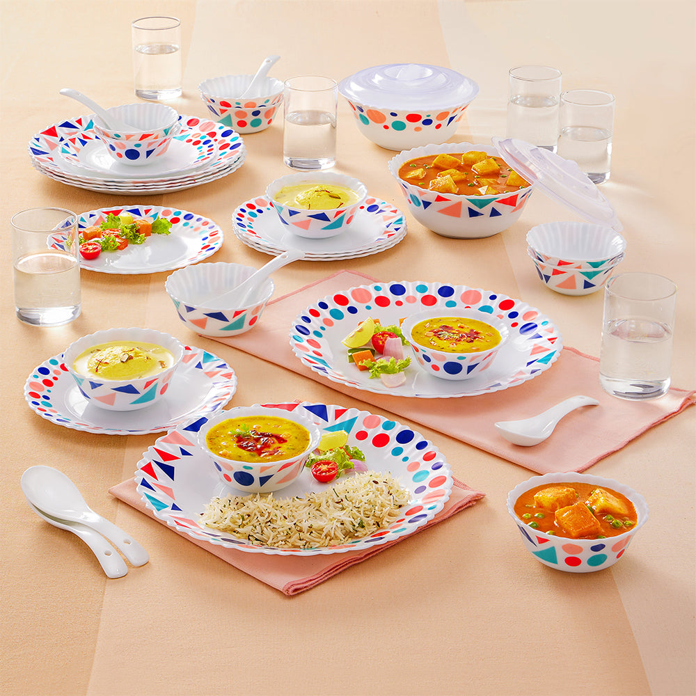 Larah by Borosil Speckle 40 pc Dinner Set 40 pc Set: Serves 6