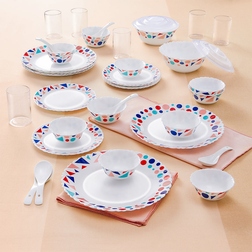 Larah by Borosil Speckle 40 pc Dinner Set 40 pc Set: Serves 6