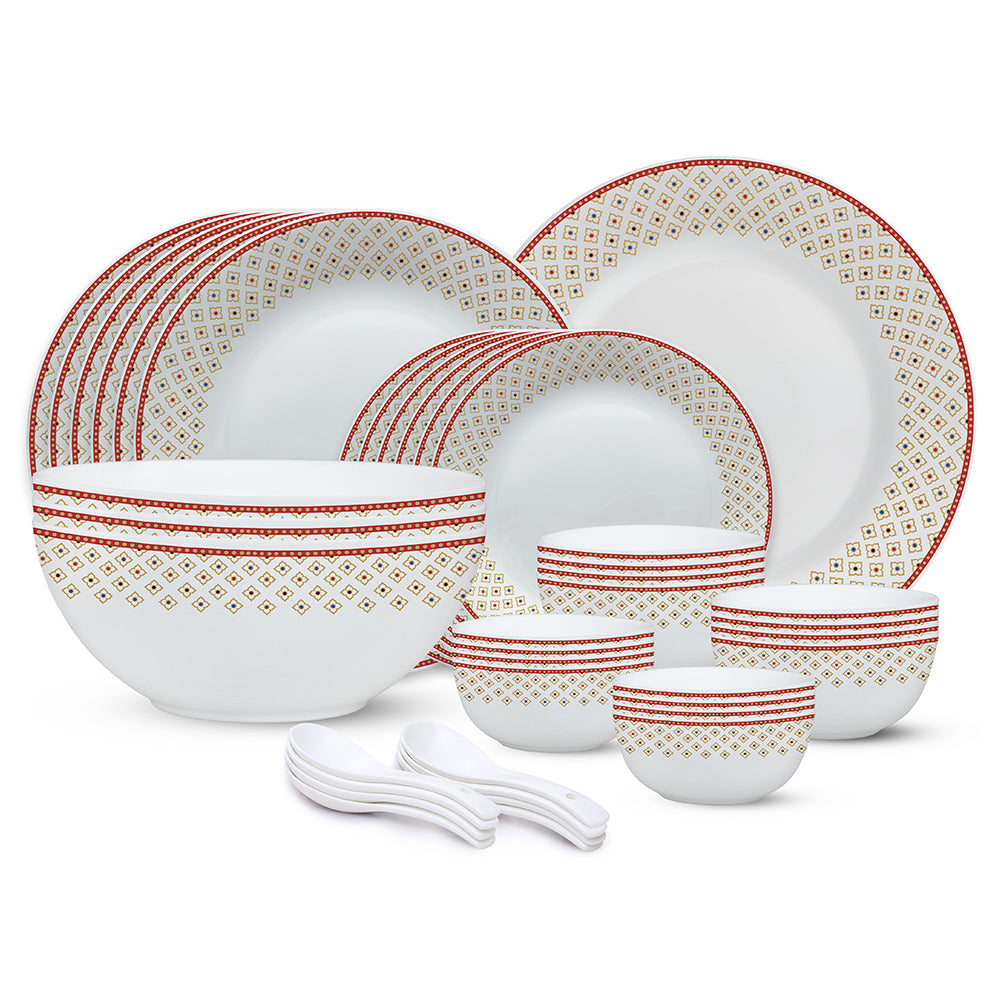 Larah by Borosil, Jeypore Dinner Set, 44 pc
