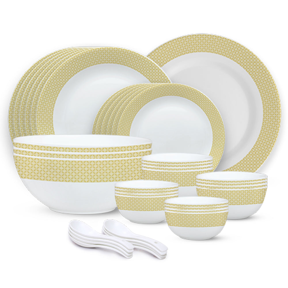 Larah by Borosil, Orleans Dinner Set 44 pc Set: Serves 8 (Option 2)