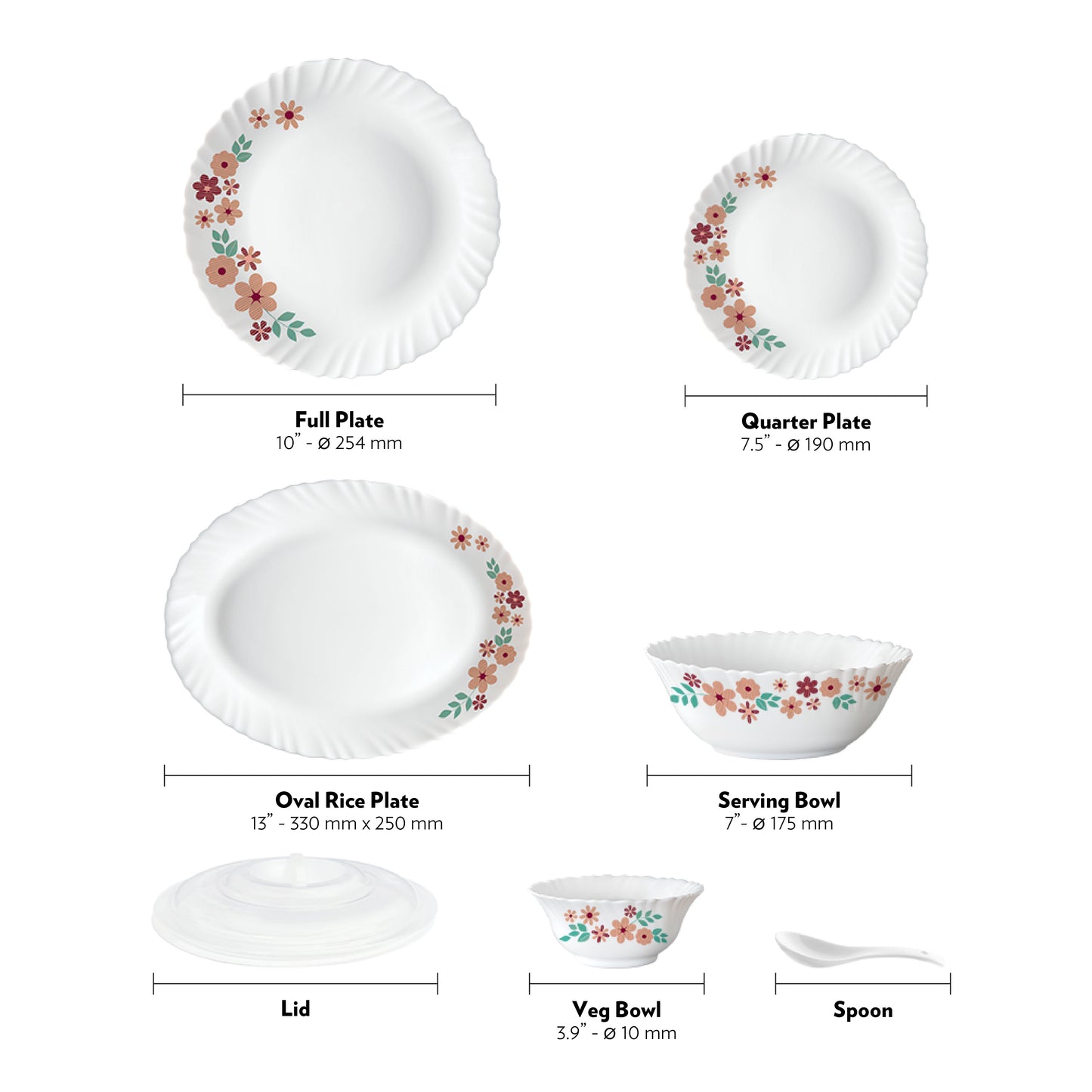 Larah by Borosil Ayana 47 pc Dinner Set