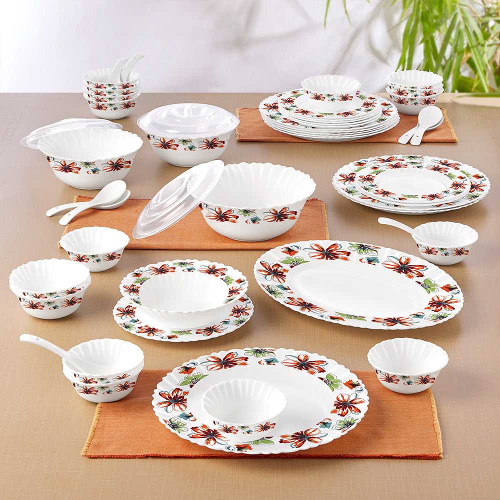 Larah by Borosil Bali 47 pc Dinner Set 47 pc Set: Serves 6