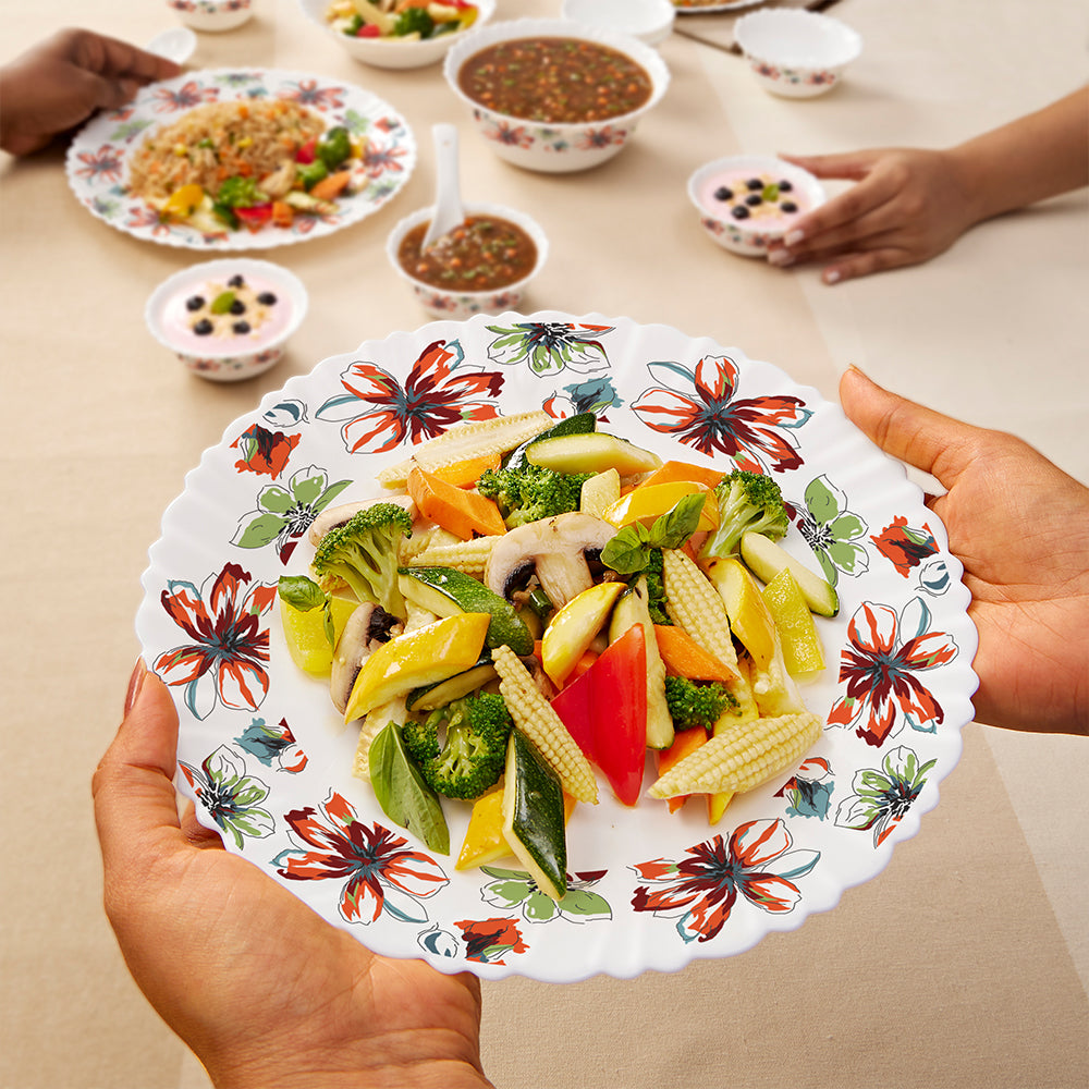 Larah by Borosil Bali 47 pc Dinner Set 47 pc Set: Serves 6