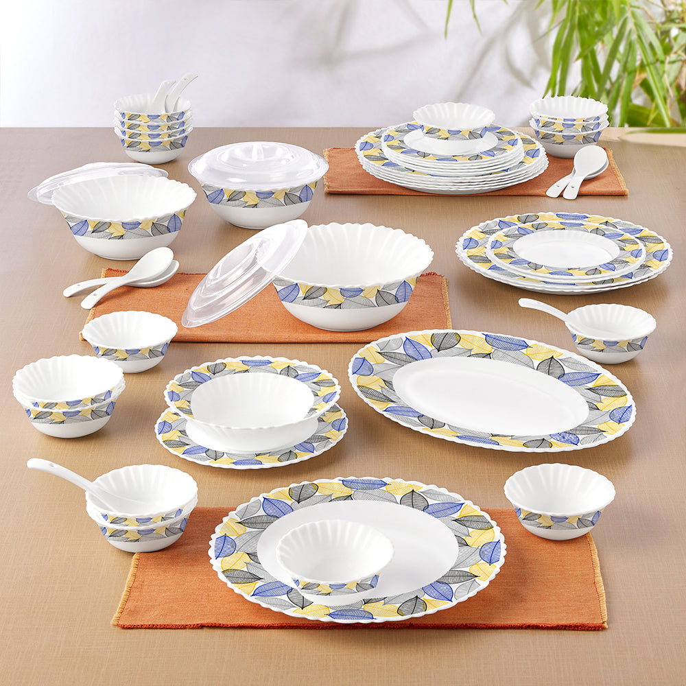 Larah by Borosil Kora 47 pc Dinner Set 47 pc Set: Serves 6