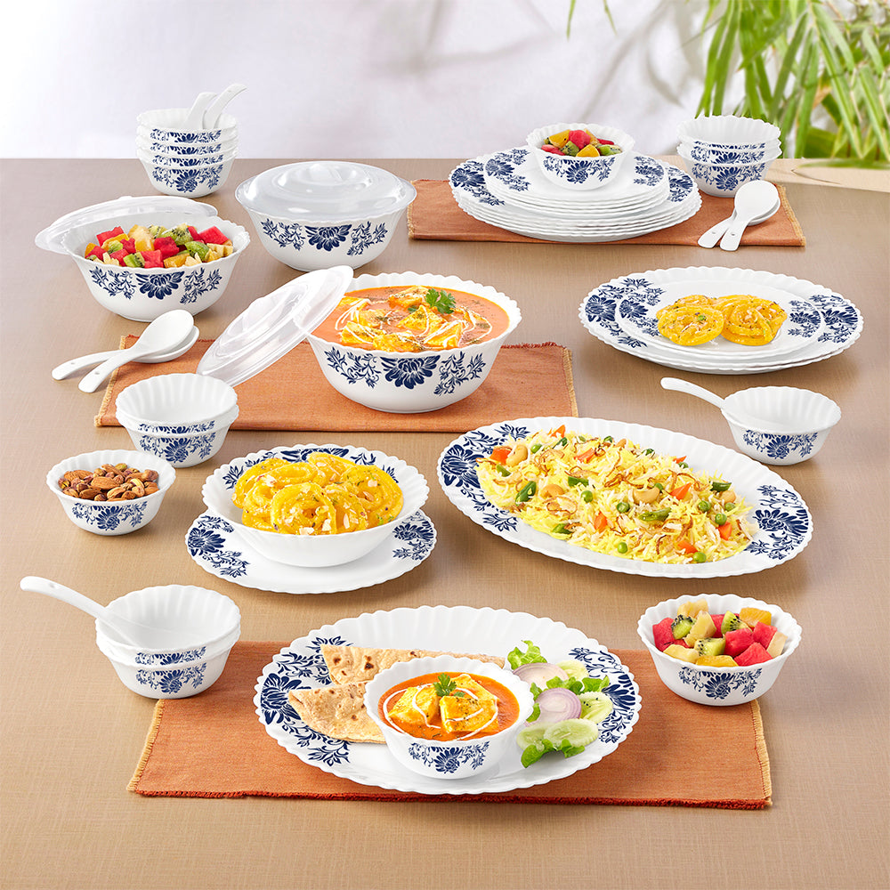 Larah by Borosil Leona 47 pc Dinner Set 47 pc Set: Serves 6