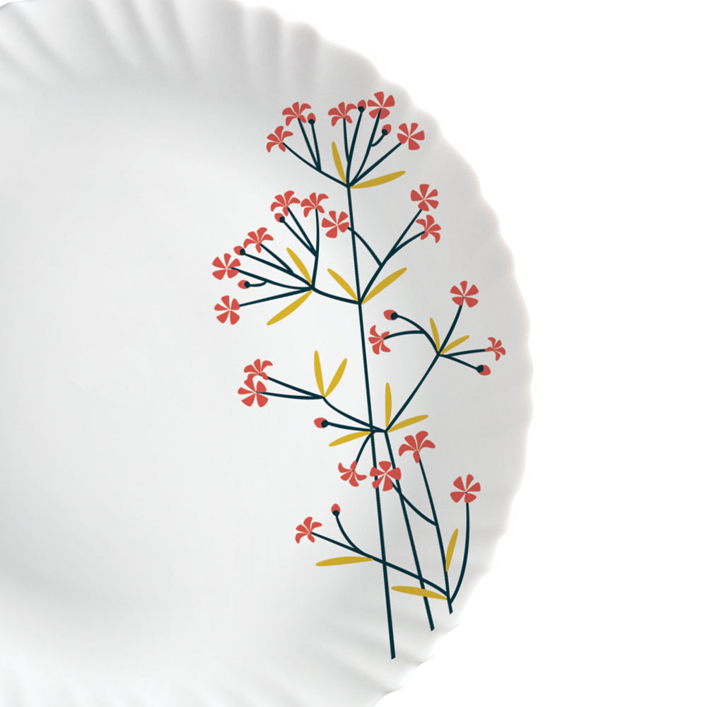 Larah by Borosil Red Bud 47 pc Dinner Set