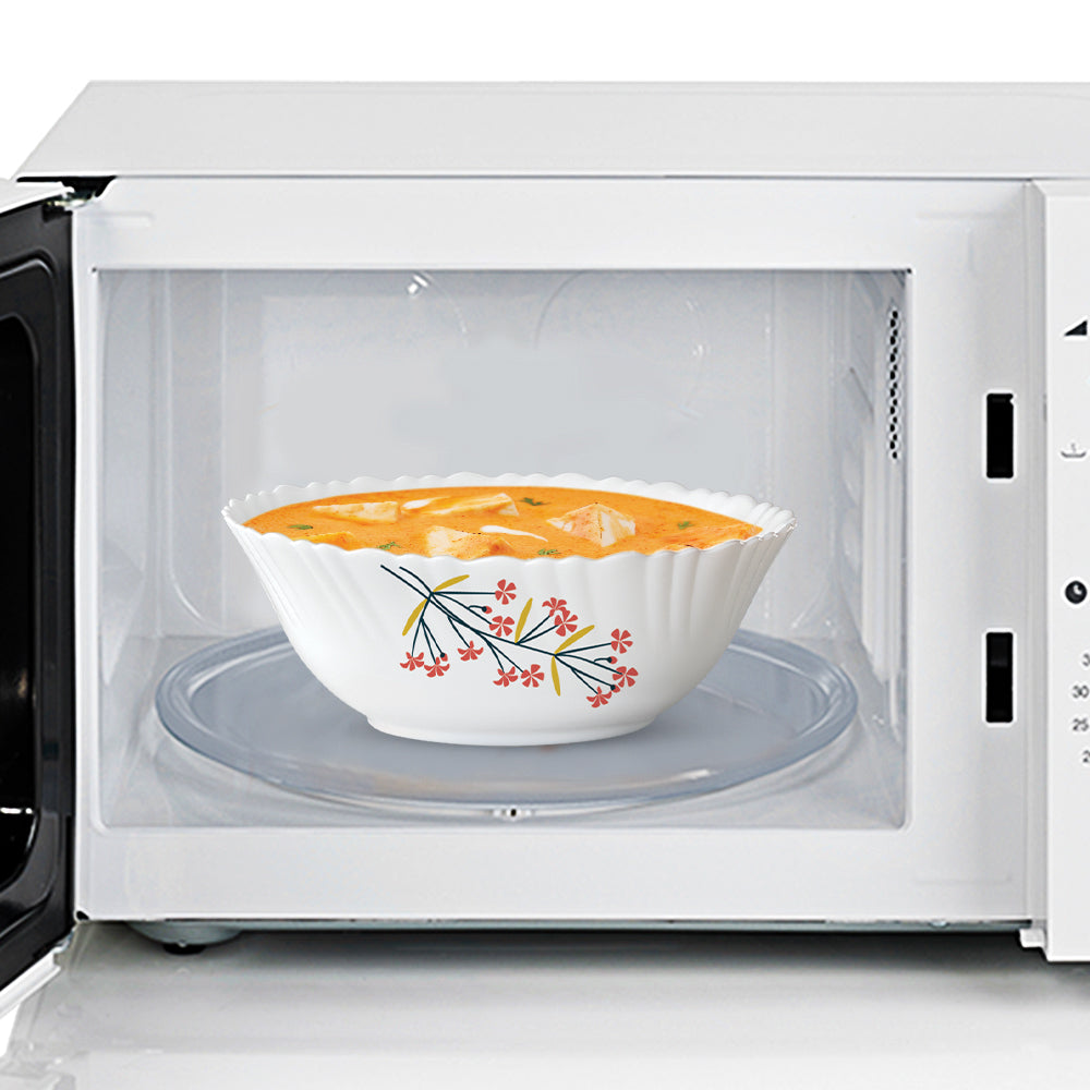 Larah by Borosil Red Bud 47 pc Dinner Set