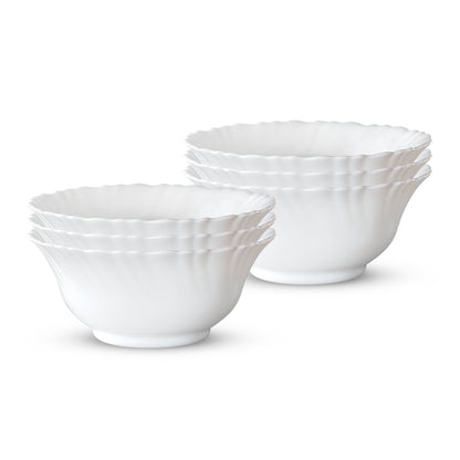 White Veg Bowl Set, Fluted