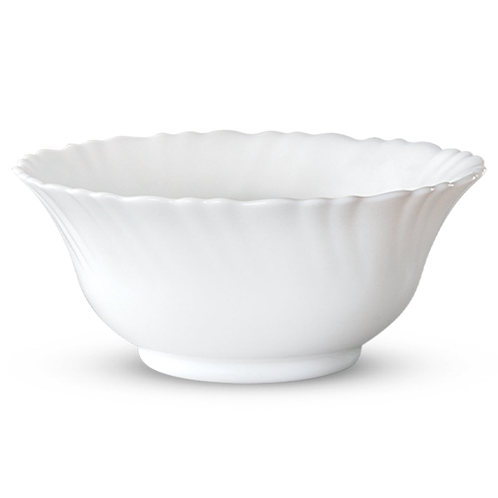 White Veg Bowl Set, Fluted