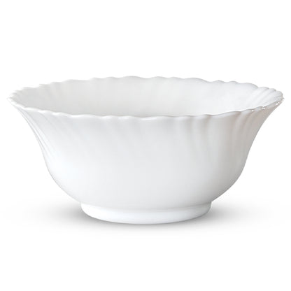White Veg Bowl Set, Fluted