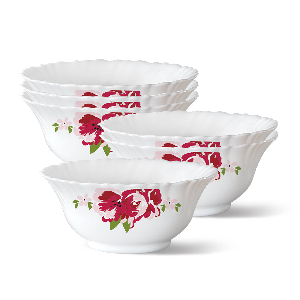 Larah by Borosil Rose Red 6 pc Veg Bowl