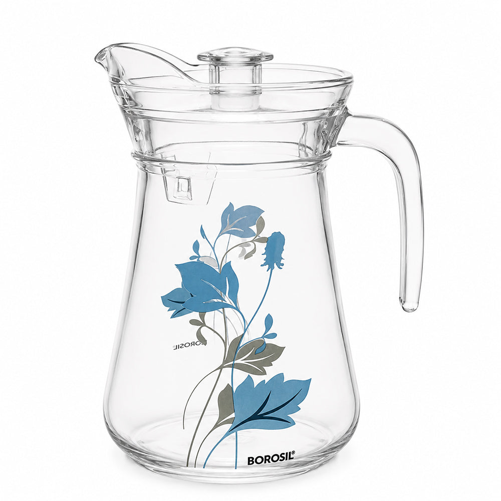 Amphora Glass Jug with Lid & Strainer, Ageria