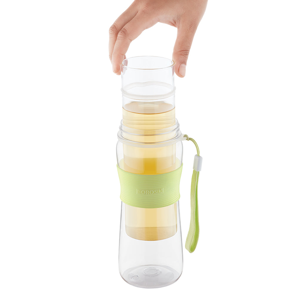 Borosil Glass Strong Green Bottle, 450ml
