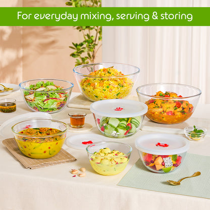 Borosil Tuff-Glass Everyday Mixing & Serving Bowl Set