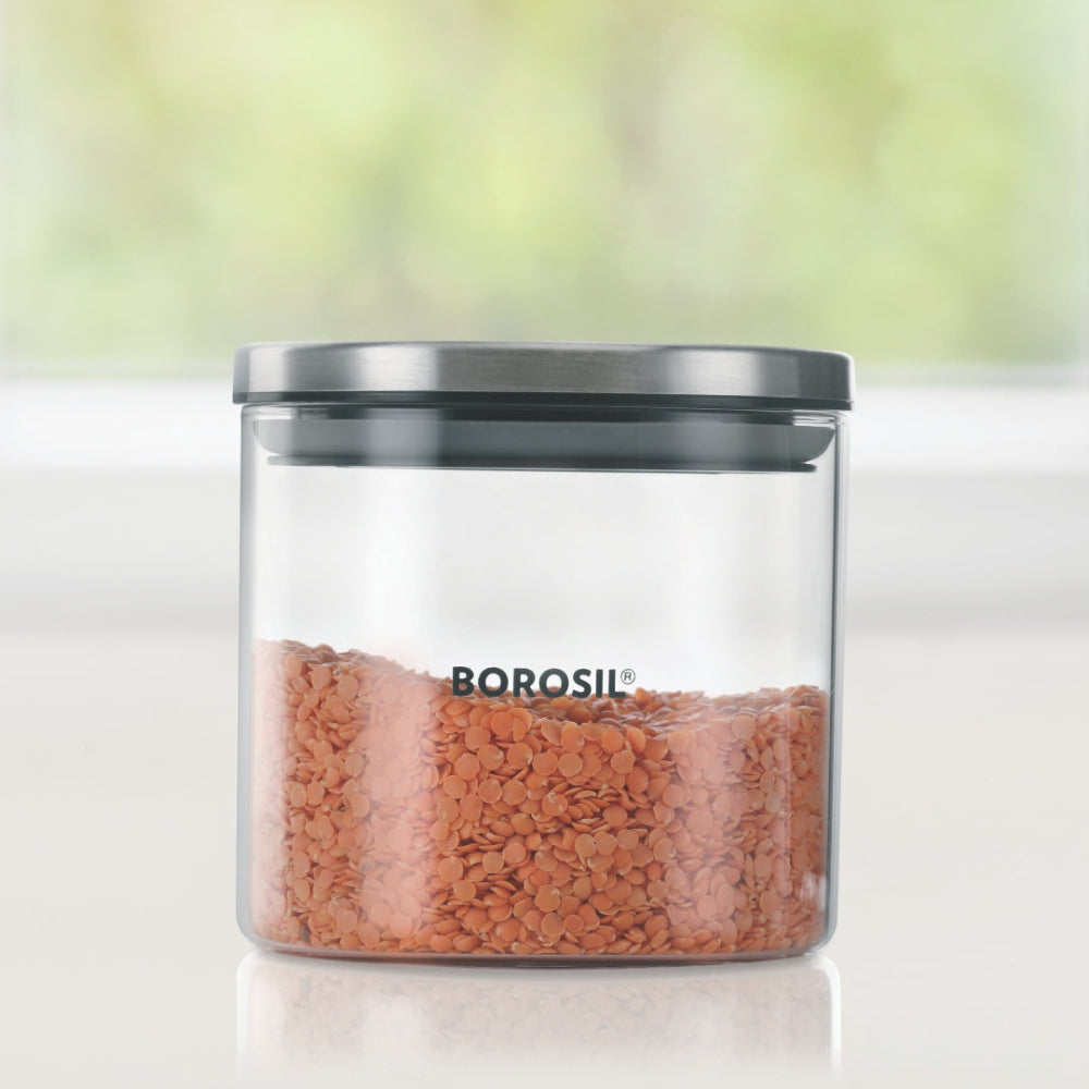 Borosil Classic Wide Storage Jar, 900ml