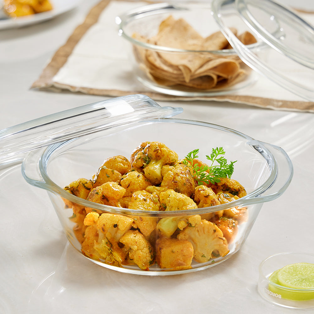 Borosil Round Casserole w Lid, 1L (IM)