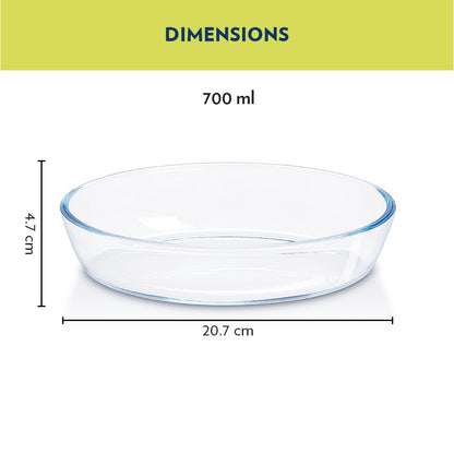 Borosil Oval Baking Dish, 700ml