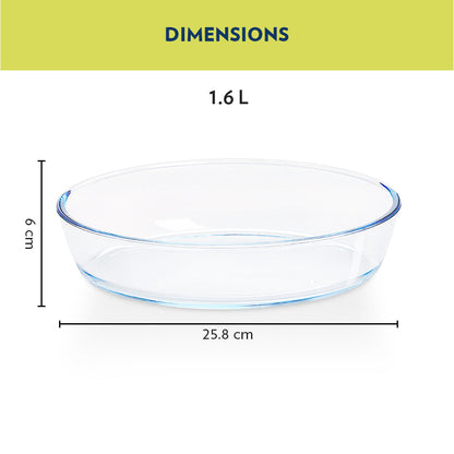 Borosil Oval Baking Dish, 1.6L