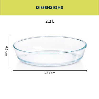 Borosil Oval Baking Dish, 2.2L