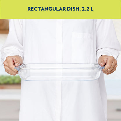 Borosil Deep Rectangular Dish, 2.2L