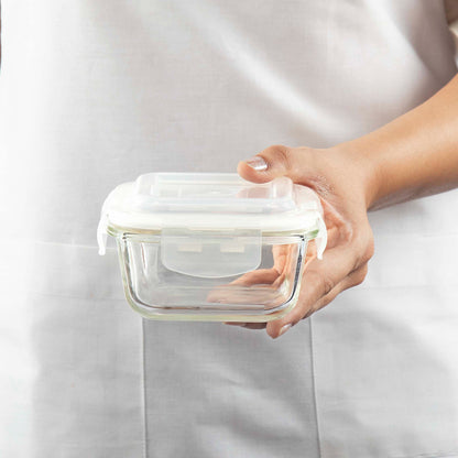 Alfa Aroma Blue Glass Lunch Box, Square x 4