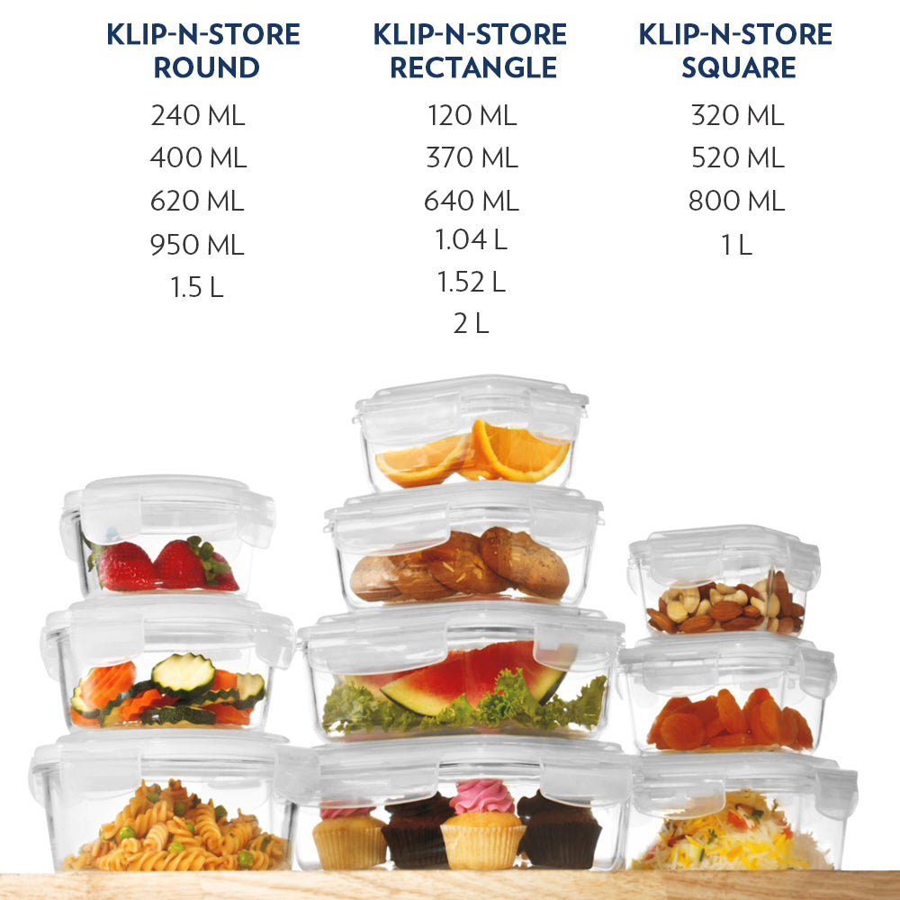 Borosil Klip n Store Rectangular Glass Container, 1.52L
