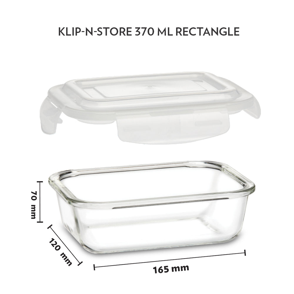 Borosil Klip n Store Rectangular Glass Container, 2L