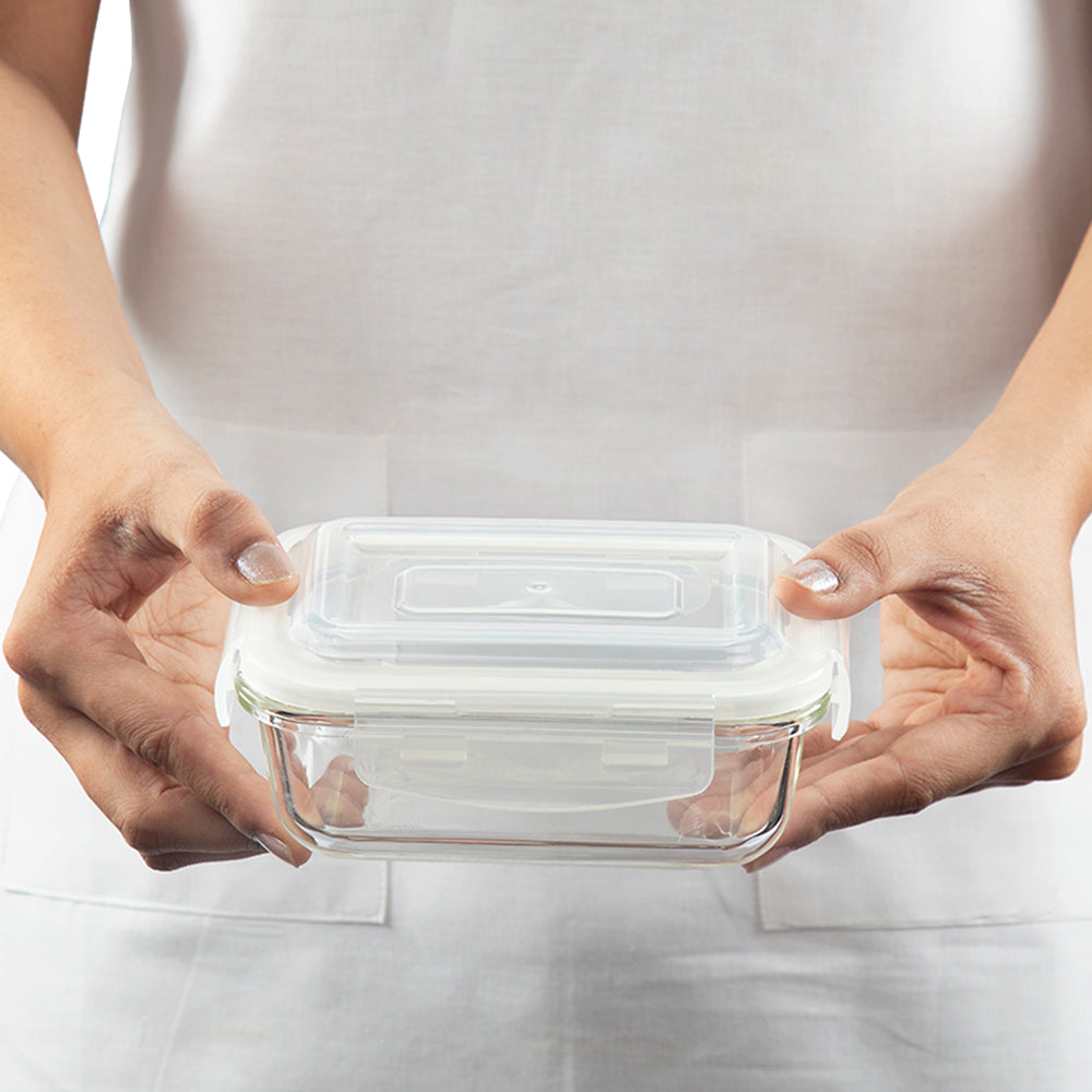 Borosil Tuff-Glass Klip n Store, Rectangular Container