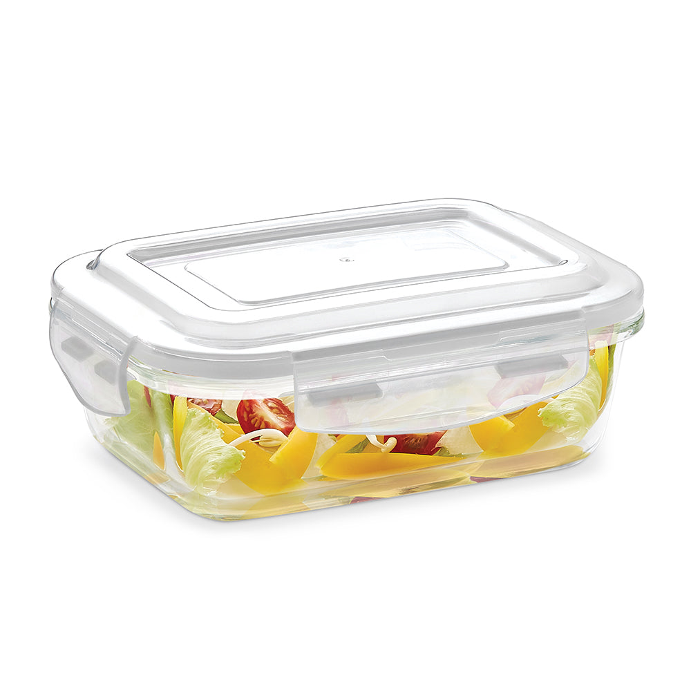 Borosil Klip n Store Rectangular Glass Container, 640ml
