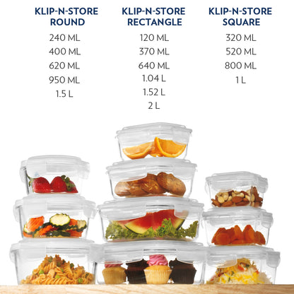 Borosil Tuff-Glass Klip n Store, Round Container