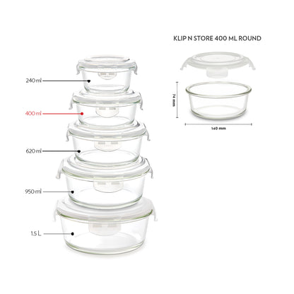 Tuff-Glass Klip n Store, Round Container