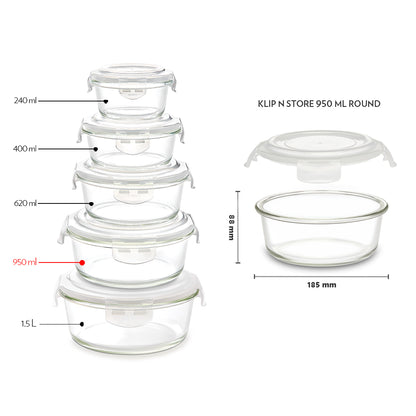 Tuff-Glass Klip n Store, Round Container