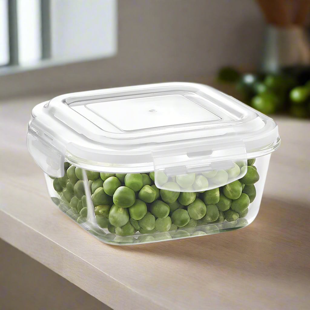 Borosil Tuff-Glass Klip n Store, Square Container