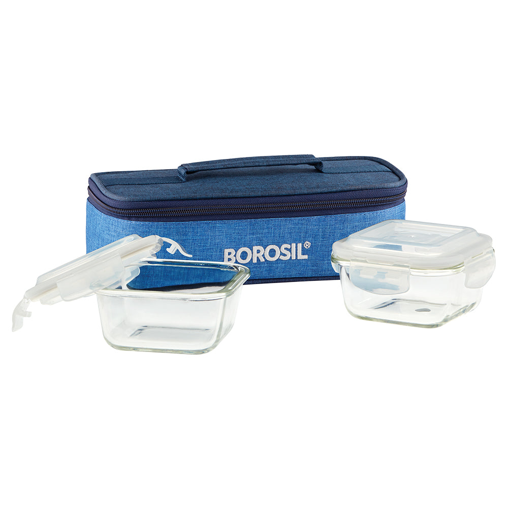 Borosil Prime Lunch Bag, Square x 2 (Flat)