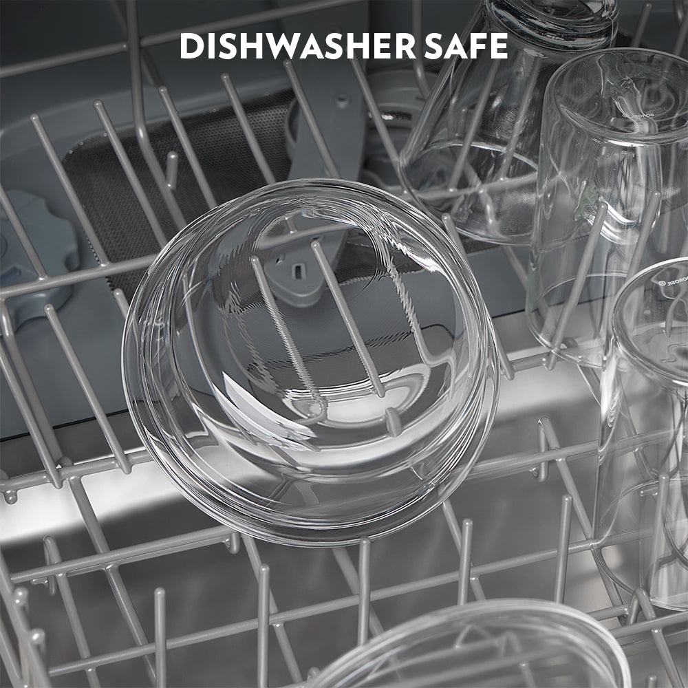 Borosil Prime Glass Lunchbox, Round x 2 (Tall), 400ml x 2