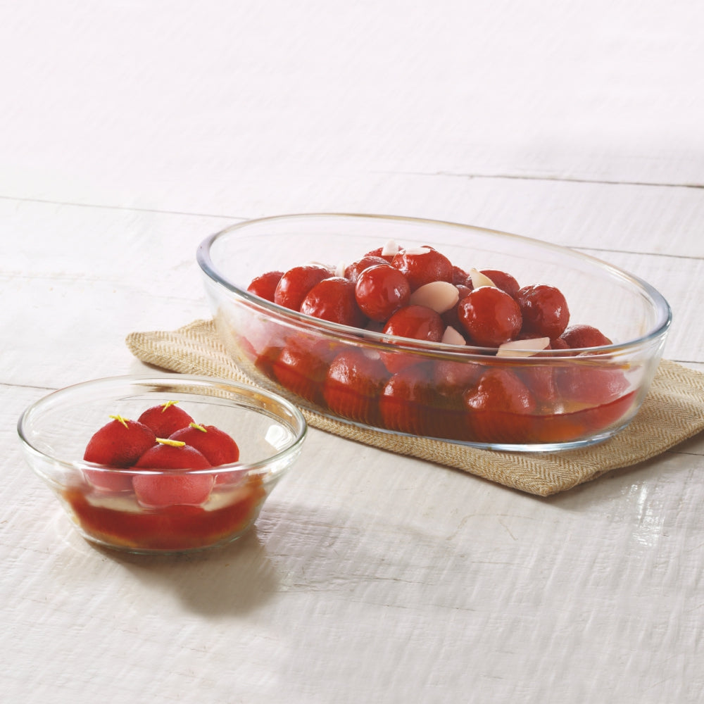 Borosil Venus Dessert Set, Dish + 6 Venus Katoris