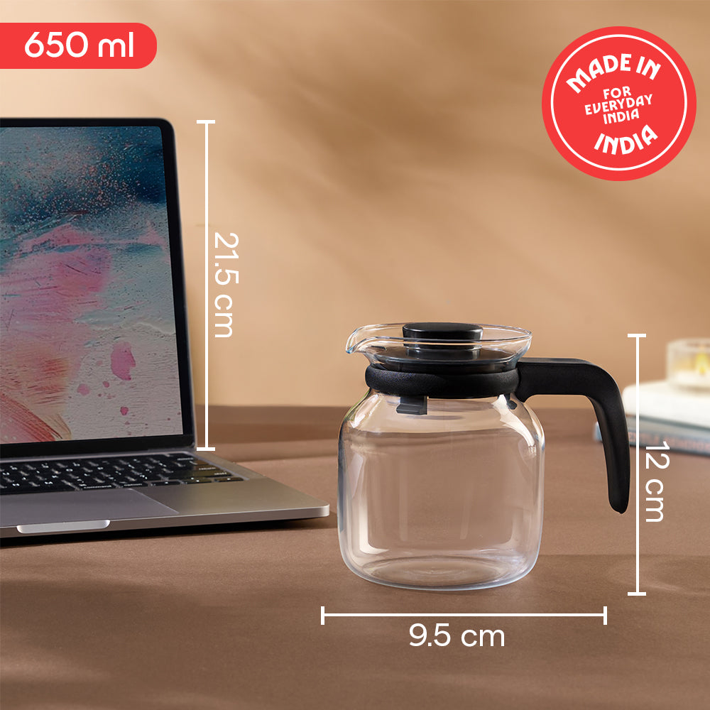 Borosil Carafe w Inbuilt Strainer, 650ml