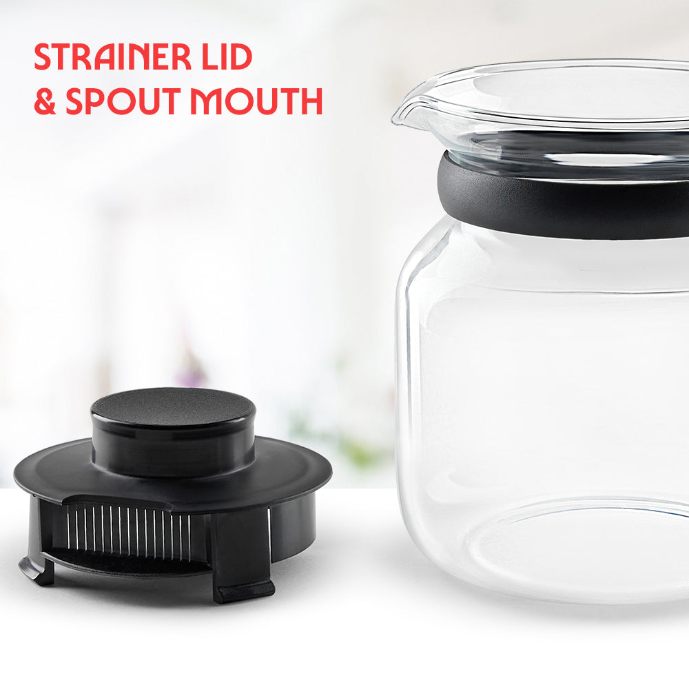 Borosil Carafe w Inbuilt Strainer, 1L