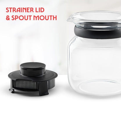 Borosil Carafe w Inbuilt Strainer, 1.2L