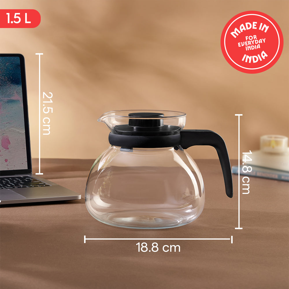 Borosil Carafe w Inbuilt Strainer, 1.5L